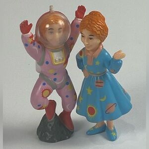 Magic School Bus Ms. Frizzle Blue Solar System Dress & Astronaut PVC Figurines